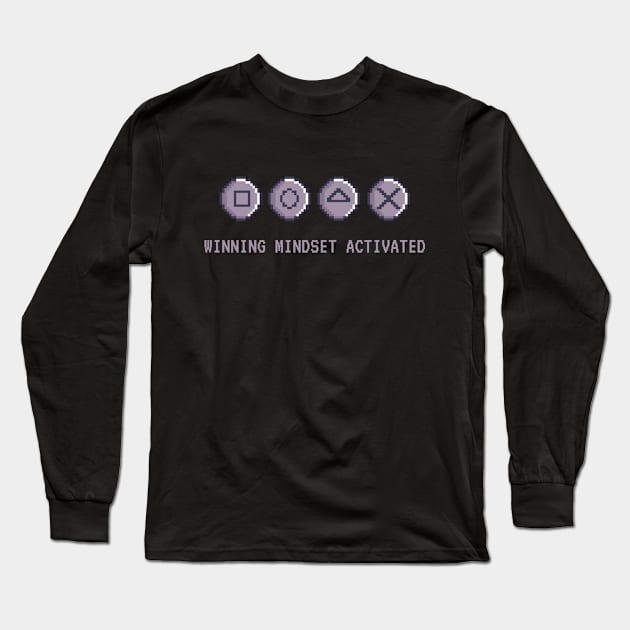 Pixel Power: Winning Mindset Activated Long Sleeve T-Shirt by PixelwearStore